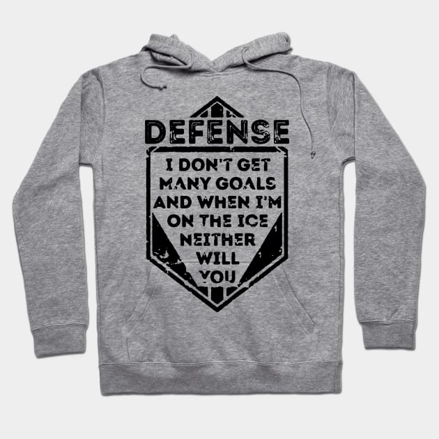 Kids Ice Hockey Funny Defense Hoodie by Armangedonart